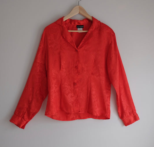 [frizzy finds] red patterned button down