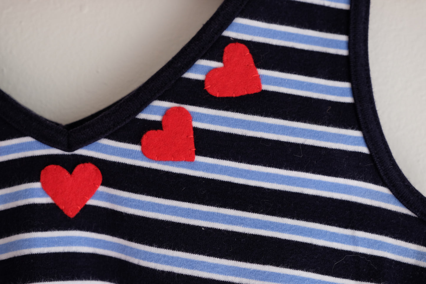 blue stripes with hearts