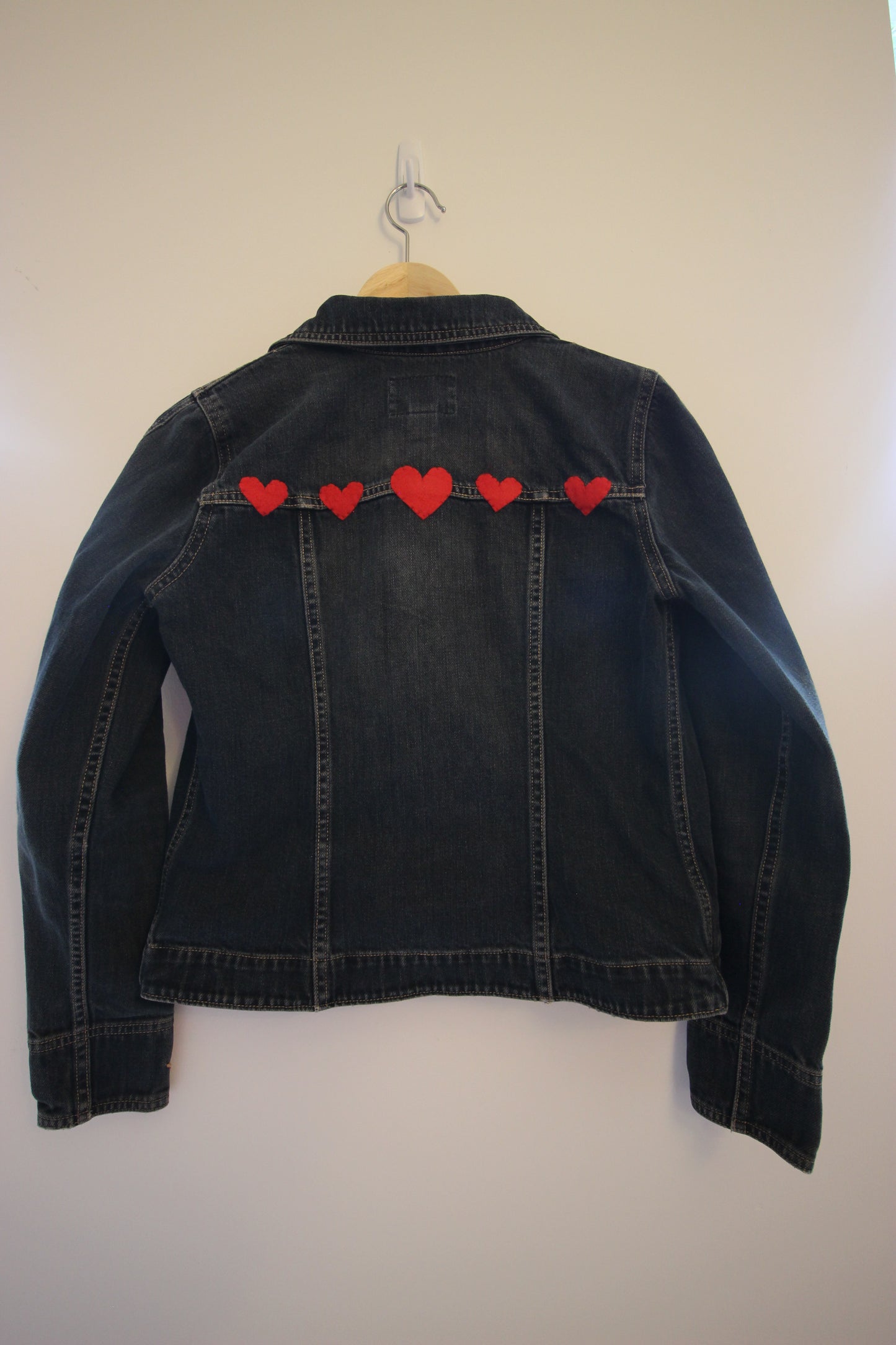 jean jacket with hearts